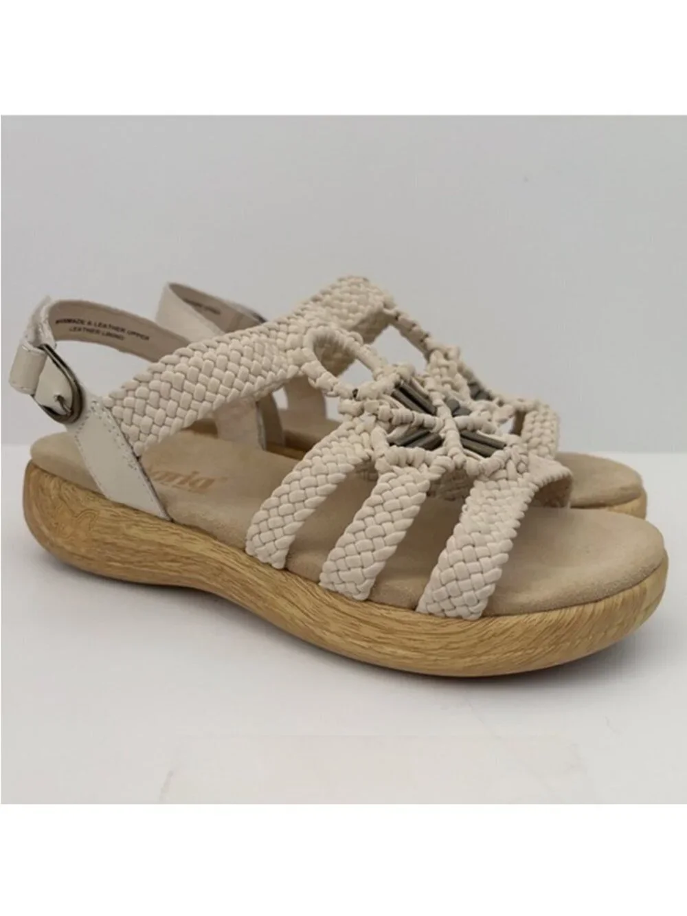 Alegria Jena Cream Braided Slingback Sandals Sz 36 6 6.5 Coastal Grandma